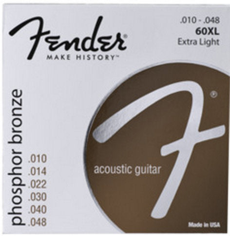 Fender 60XL Phospohor Extra Light Bronze Acoustic Strings .010-.048
