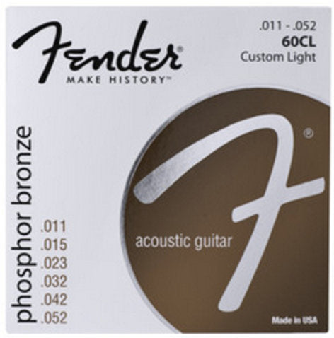 Fender 60CL Phosphor Bronze .011-.052 Light Gauge Acoustic Guitar Strings