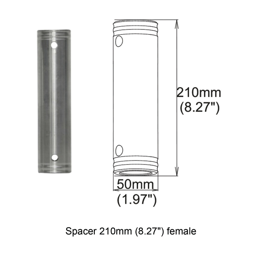 Pro X Spacer 210mm - Double Female Coupler