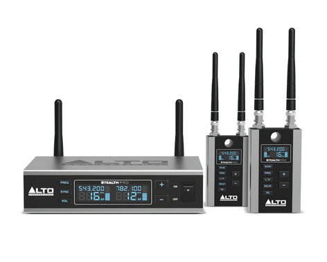 Alto Stealth Pro 200' Range UHF 2-Channel Wireless Audio System for Active Speakers