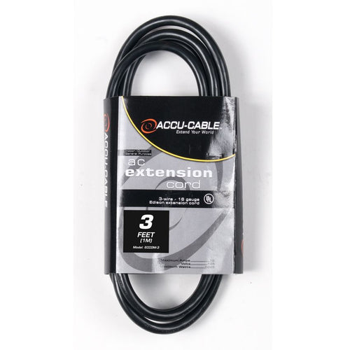 Accu-Cable 3' IEC Extension Jumper