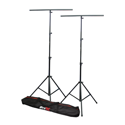 Pro X DJ Lighting Stand Package w/ 2 Stands & Square T-Bars 9'T