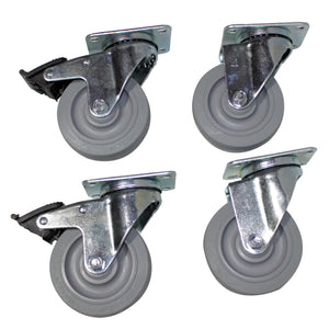 Pro X X-CASTER-4-GRAY 4" Grey Casters (Set of 4 - 2 Locking)