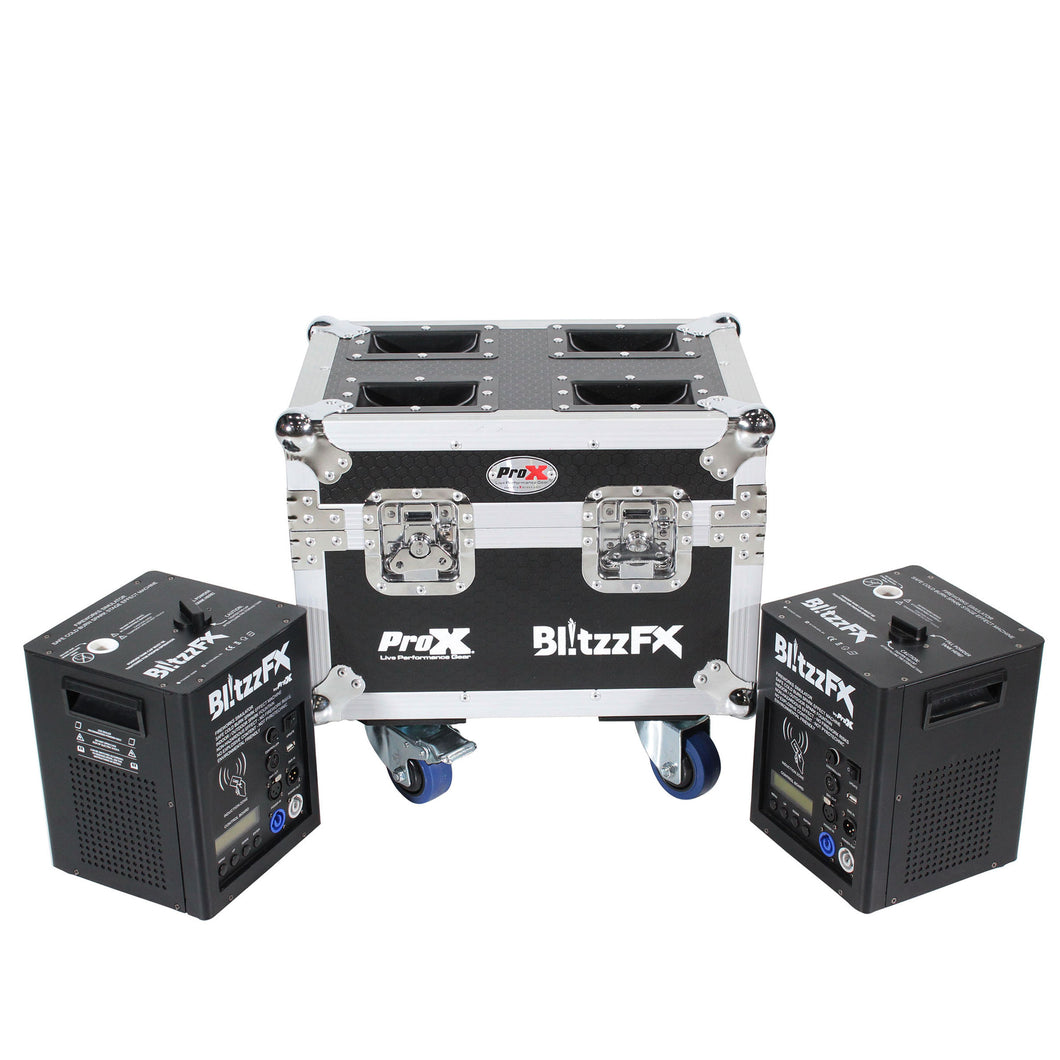 Pro X Blitzz FX Set of 2 Small Cold Spark Machines W/ Flight Case