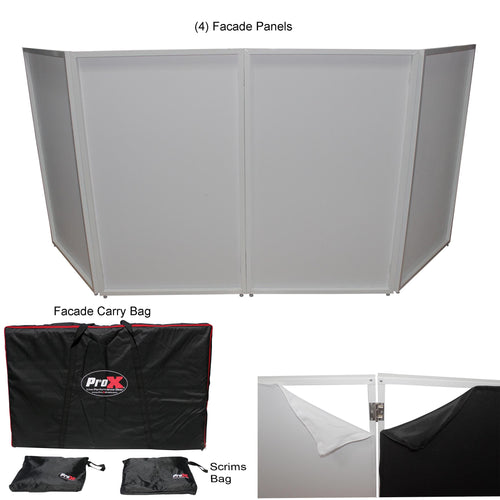 Pro X Four Panel Collapse and Go DJ Facade W/ Carry Bag