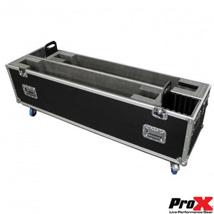 Pro X Flat Screen TV Road Case Holds Two 60"-70" TVs Adjustable Case W/ 4" Casters