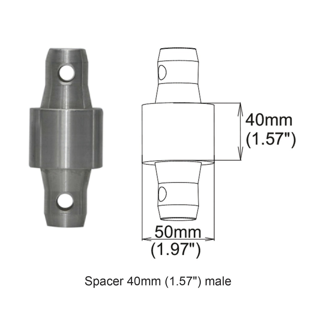 Pro X Spacer 40mm Male Coupler