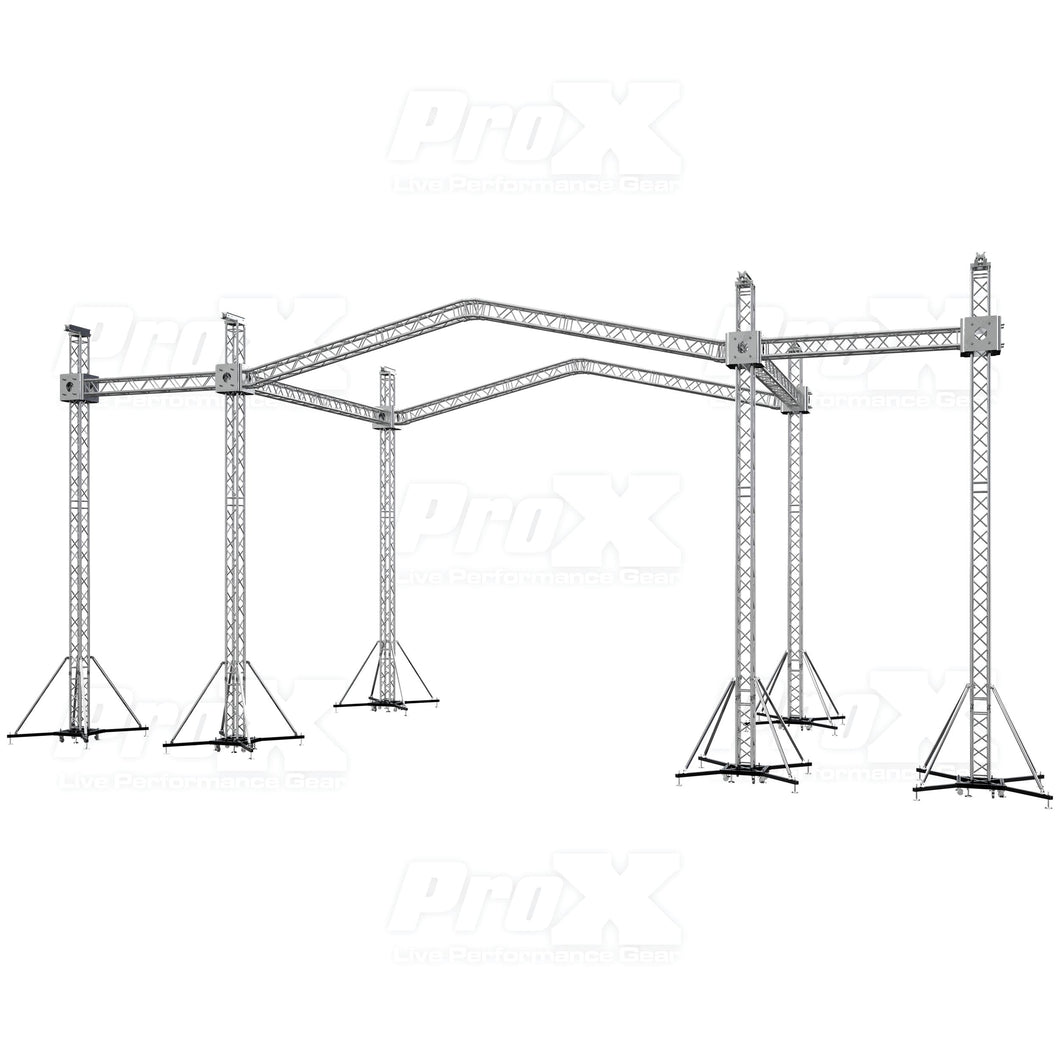 Pro X 12D PR2 Stage Roof W/ 7' Speaker Wings & 6 Chain Hoists | 30'W x 20'L x 23'H