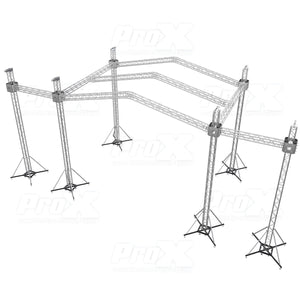 Pro X 12D PR3 Stage Roof w/7' Speaker Wings & 6 Chain Hoists | 30'W x 20'L x 23'H