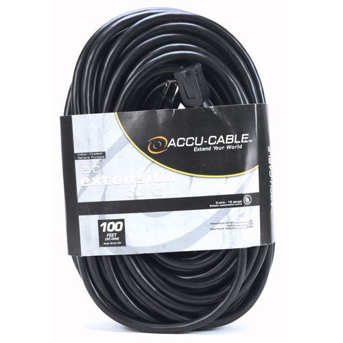 Accu-Cable 100' Power Extension Cord (12 Guage)