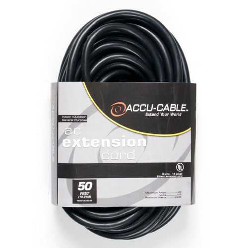 Accu-Cable 50' Power Extension Cord (12 Guage)