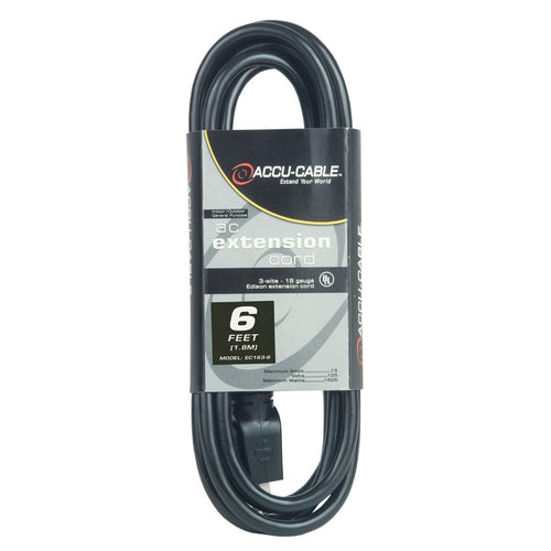 Accu-Cable 6' Power Extension Cord