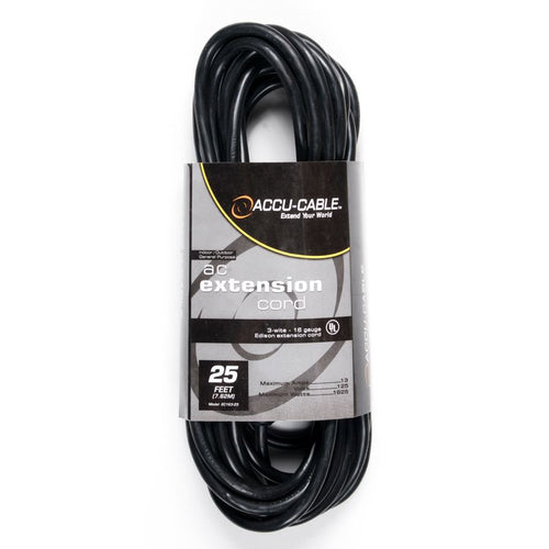 Accu-Cable 25' Power Extension Cord