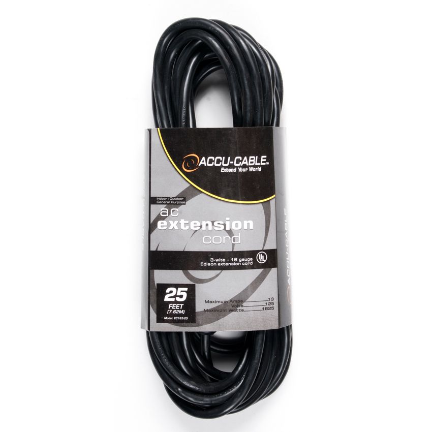 Accu-Cable 25' Power Extension Cord