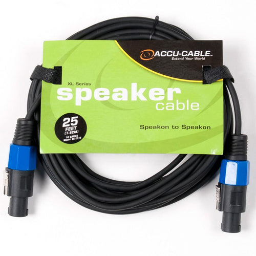 Accu-Cable 25' Speakon to Speakon Cable (16 Gauge)