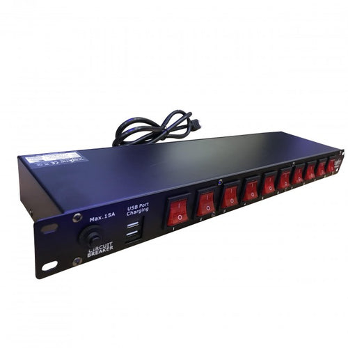 Pro X 10 Plug Rack Mount Power Distribution Unit With 2 USB Ports